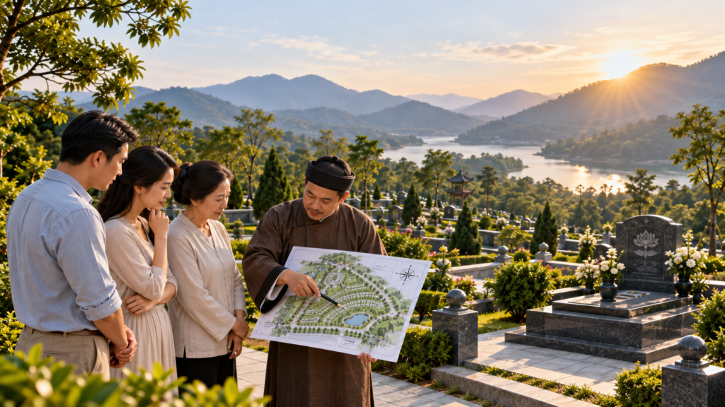 Quan sát minh đường phía trước phần mộ