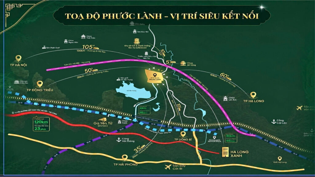 Bản đồ đi từ Hà Nội tới Thiên Phúc